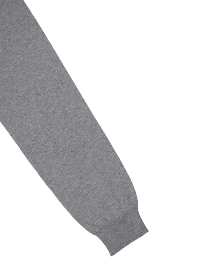 Celine Men Cotton Polo Shirt With Triomphe Detail In Gray