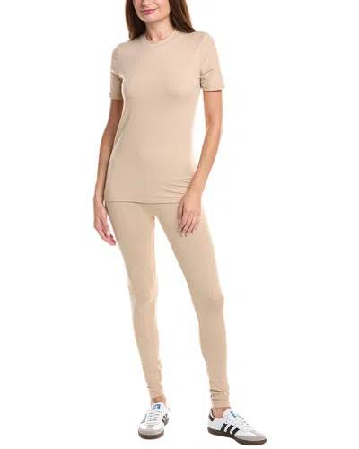 Marion 2pc Casual Top & Legging Set In Brown