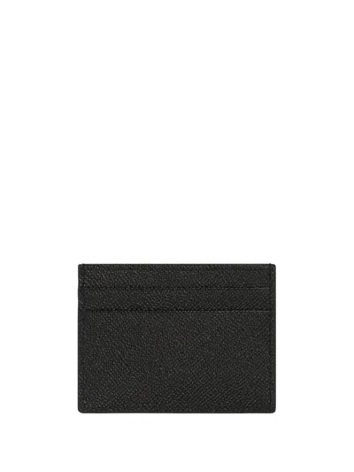 Dolce & Gabbana Men Black Card-holder With Quilted Logo In Leather Man