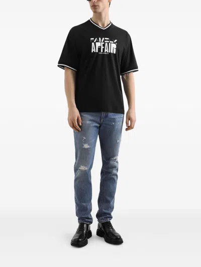 Dolce & Gabbana Distressed Finish Five-pocket Denim Jeans In Blue