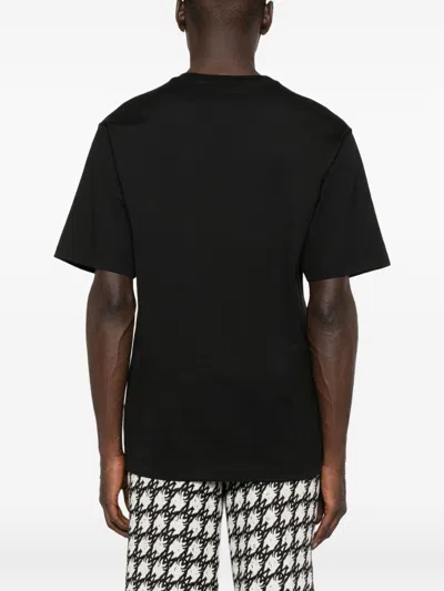 Dolce & Gabbana Men Cotton T-shirt With Embossed Logo Embroidery In Black