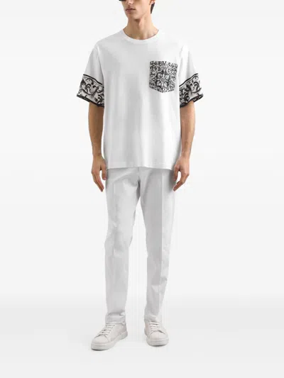 Dolce & Gabbana Dolce&gabbana Men Maiolica Print T-shirt In White