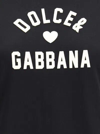 Dolce & Gabbana Black Cotton Logo T-shirt In Black
