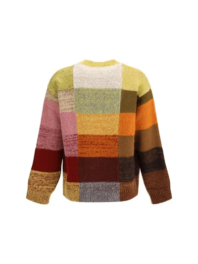 Dries Van Noten Marti Crew Neck Knite With Check Motif Knitwear Multicolor In Multi