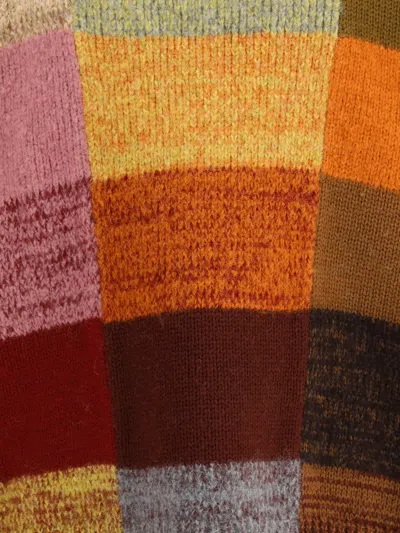 Dries Van Noten Marti Crew Neck Knite With Check Motif Knitwear Multicolor In Multi