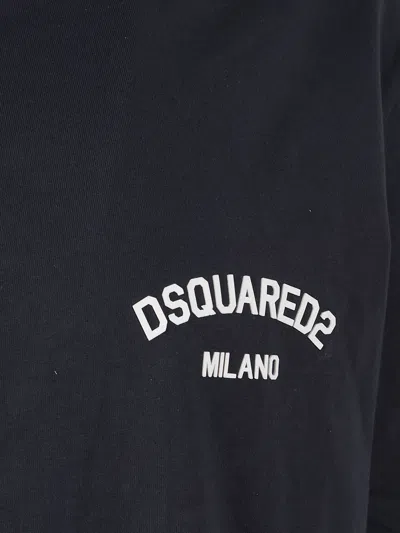 Dsquared2 Regular Fit Cotton T-shirt In Black