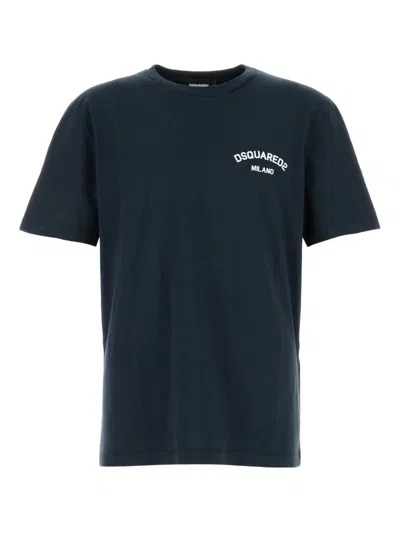 Dsquared2 Regular Fit Cotton T-shirt In Black