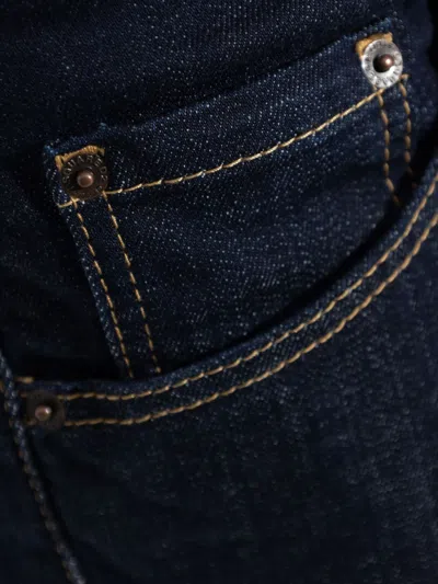Dsquared2 Straight-leg Denim Pants With Contrast Stitching In Blue
