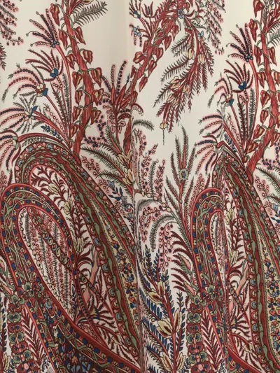 Etro Sable Midi Dress With Floral Paisley Print In Nude