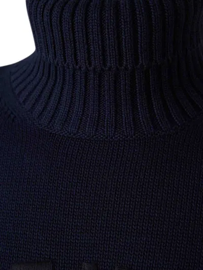 Givenchy Turtleneck Sweater In Cotton With Paris Embroidery Clothing In Blue