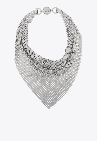 Versace Metal Mesh Bandana Necklace In Metallic
