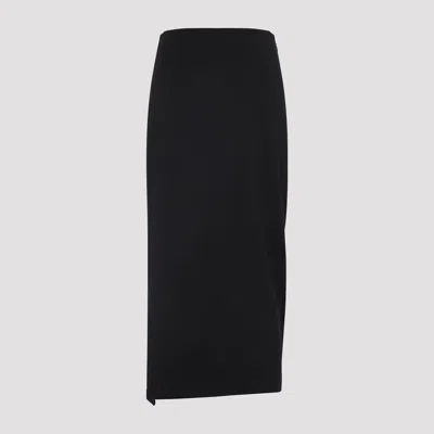 Dries Van Noten Black Skirt With Draping In Black