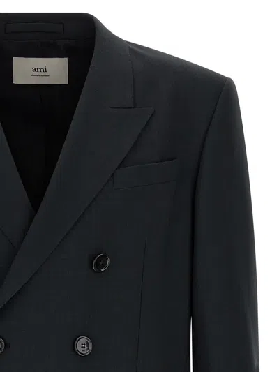 Ami Alexandre Mattiussi Tailored Wool Blazer Featuring Notch Lapel In Black