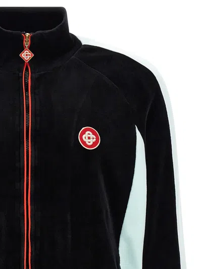 Casablanca High Collar Sweatshirt Featuring Contrast Panels In Black