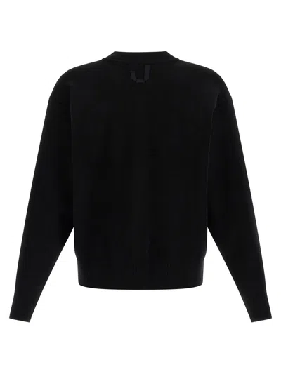 Jacquemus Men Black V-neck Cardigan With J Logo On The Back In Wool Man