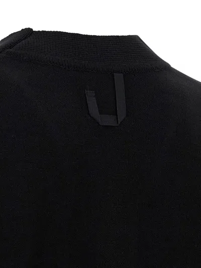 Jacquemus Men Black V-neck Cardigan With J Logo On The Back In Wool Man