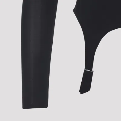 Jean Paul Gaultier Long Sleeve Top Garter Detail In Black