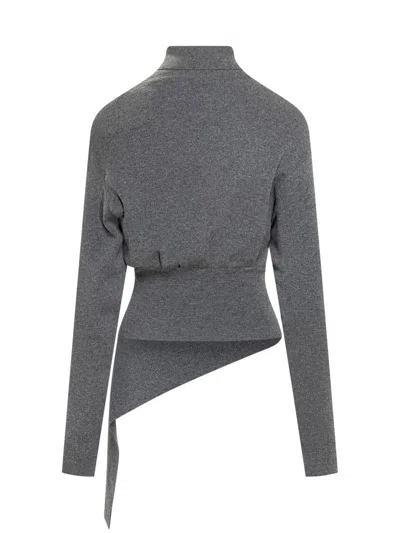 Lanvin Draped Jumper In Gray