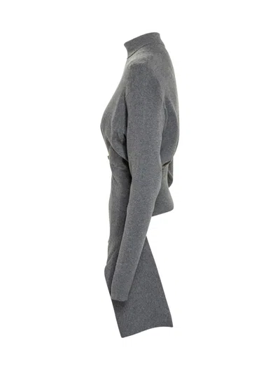 Lanvin Draped Jumper In Gray