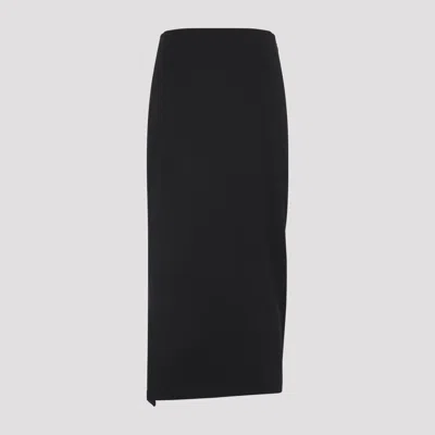 Dries Van Noten Black Skirt With Draping In Black