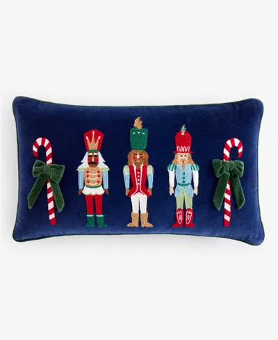 Holiday Lane Nutcrackers Decorative Pillow, 14" X 24", Exclusively For Macy's In Blue