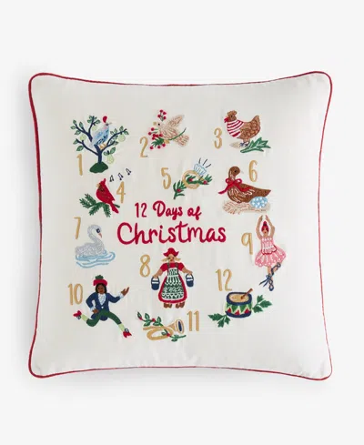 Holiday Lane 12 Days Of Christmas Decorative Pillow, 20" X 20", Exclusively For Macy's In White