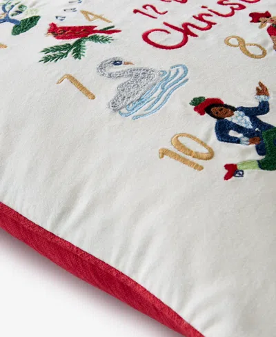 Holiday Lane 12 Days Of Christmas Decorative Pillow, 20" X 20", Exclusively For Macy's In White