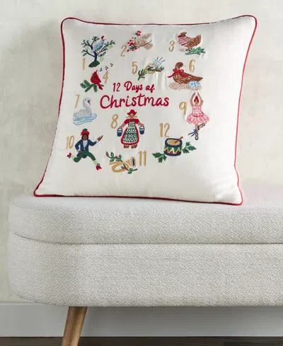 Holiday Lane 12 Days Of Christmas Decorative Pillow, 20" X 20", Exclusively For Macy's In White
