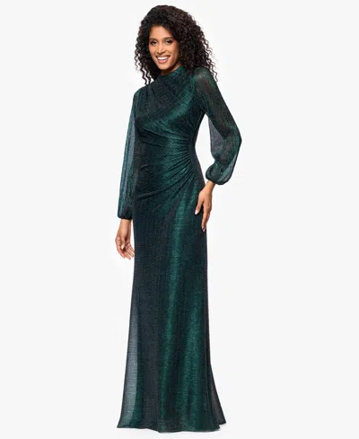 Betsy & Adam Women's Long Sleeve Maxi Dress In Green