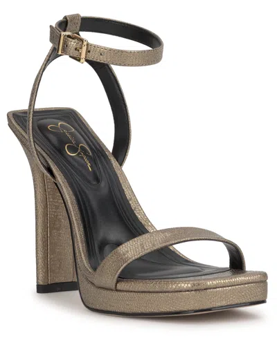 Jessica Simpson Women's Adonia Two-piece Platform Dress Sandals In Gray