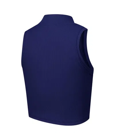 Zoozatz Women's Navy Michigan Wolverines Cropped Tank Top In Blue