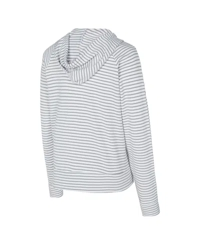 Concepts Sport Women's White/gray Indianapolis Colts Liftoff Striped V-neck Hoodie In White