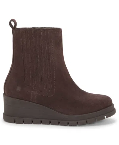 Lucky Brand Sondruh Platform Wedge Bootie In Brown