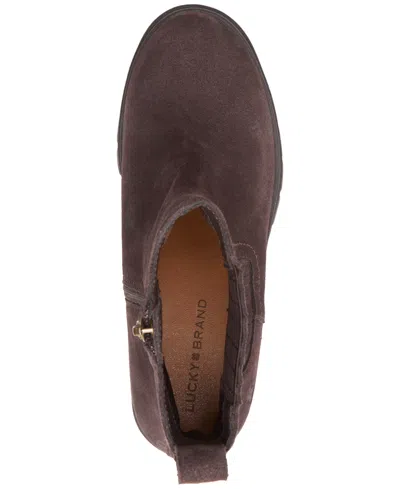 Lucky Brand Sondruh Platform Wedge Bootie In Brown