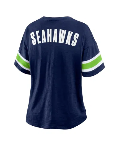 Fanatics Women's College Navy Seattle Seahawks Redzone Curl Route T-shirt In Blue