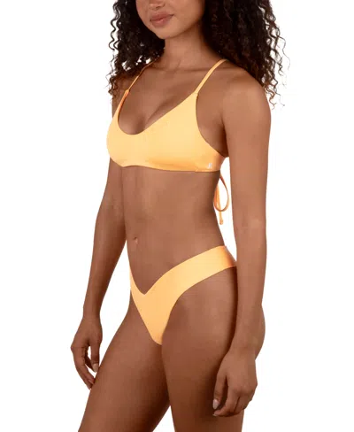 Hurley Juniors' Bralette Crossback Bikini Top In Yellow