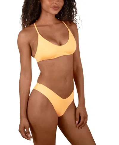 Hurley Juniors' Bralette Crossback Bikini Top In Yellow