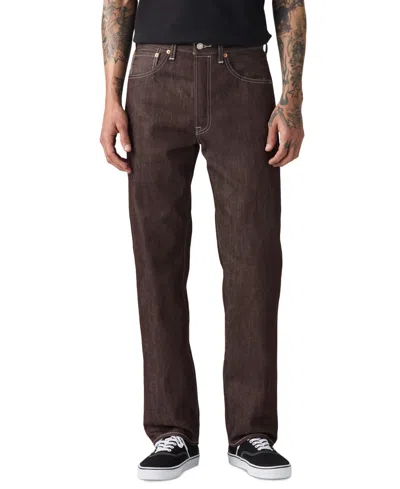 Levi's 568 Loose Straight Corduroy Jeans In Black Olive In Burgundy