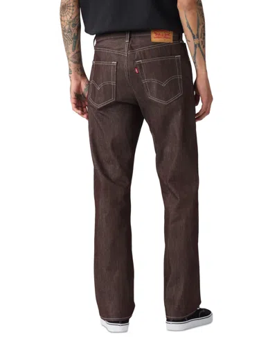 Levi's 568 Loose Straight Corduroy Jeans In Black Olive In Burgundy