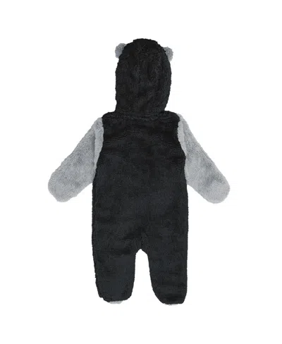Outerstuff Baby Boys And Girls Black Las Vegas Raiders Stay Napping Fleece Bunting Full-zip Sleeper In Black
