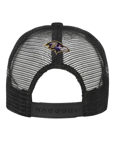 Outerstuff Men's White/black Baltimore Ravens Modern Fan Trucker Adjustable Hat In Multi