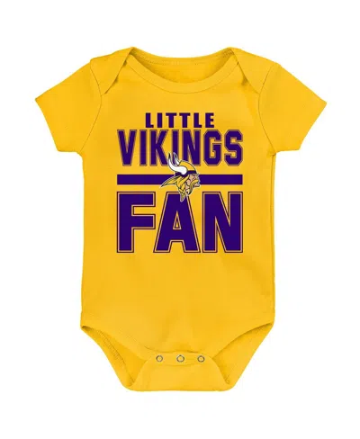 Outerstuff Newborn 3-piece Minnesota Vikings Little Tike Bodysuit Set In Multi