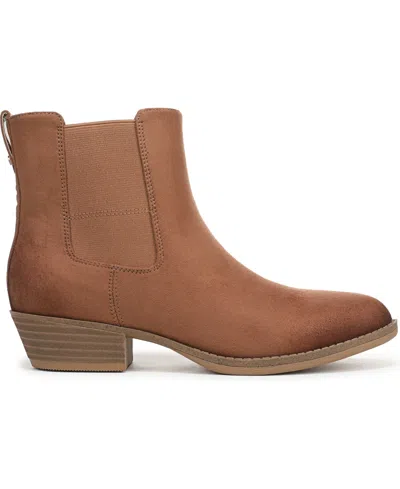 Dr. Scholl's Women's Mara Stacked Block Heel Chelsea Short Boots In Brown