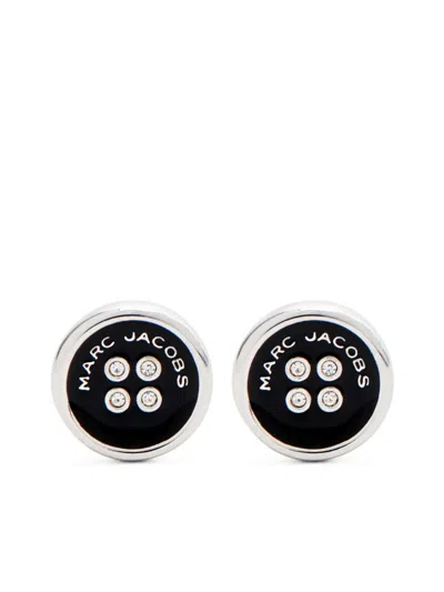 Marc Jacobs The Button Stud Earrings In Black