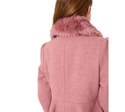 S Rothschild & Co S Rothschild Big Girls Tweed Princess Dress Coat In Pink
