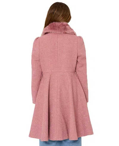 S Rothschild & Co S Rothschild Big Girls Tweed Princess Dress Coat In Pink
