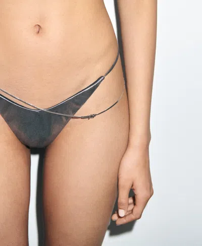Mango Women's Metallic Bikini Bottoms In Silver