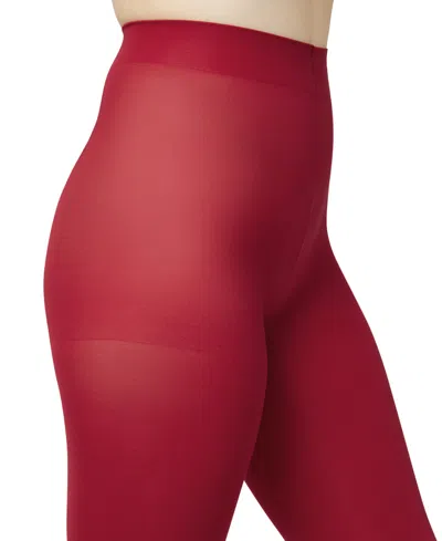 Hue Women's Super Opaque Control Top Tights U6620 In Red