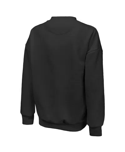 Majestic Women's Black Golden State Valkyries Primary Logo Drop Shoulder Tri-blend Pullover Sweatshirt In Black