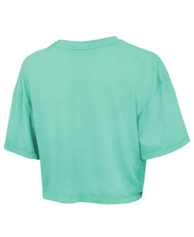 Majestic Women's Mint New York Liberty Chalk Stripe Boxy Crop Top In Green